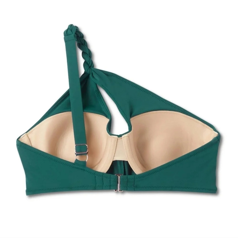 Nwt Shade & Shore Women's Twisted One Shoulder Keyhole Bikini Top 34c — image 4 of 6